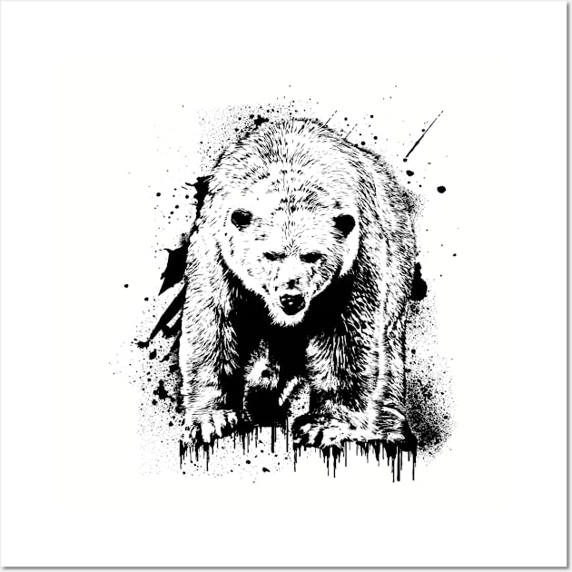 Polar Bear Animal Wildlife Forest Nature Adventure Hunt Arctic Graphic Wall Art by Cubebox